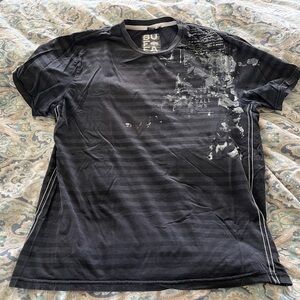Mens Large Buffalo David Bitton Men's Black and Gray Graphic Tee